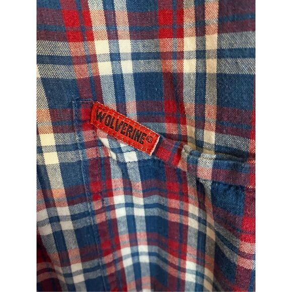 Wolverine men’s fully lined flannel plaid, long sleeve button down shirt S/XL - Picture 3 of 5
